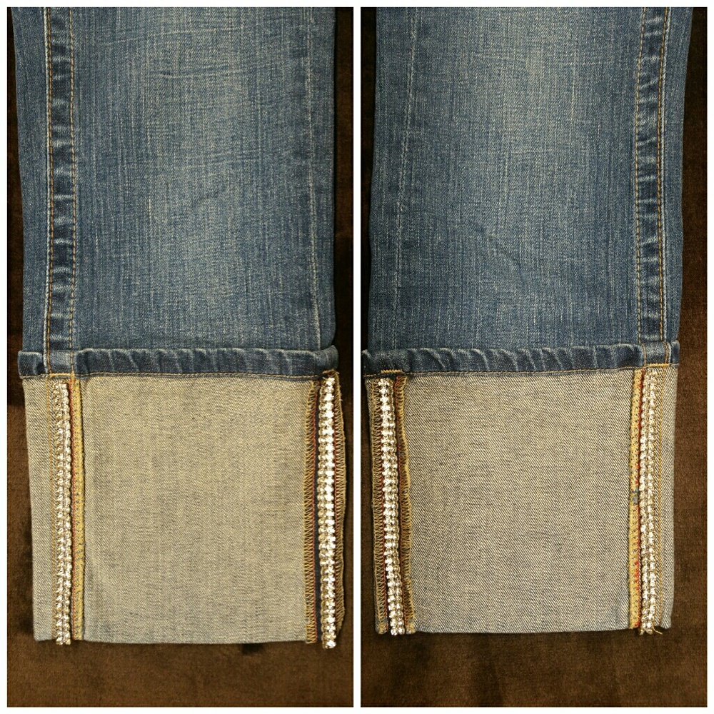 Allen B. Schwartz 26 Rhinestone bling Capri jeans - Picture 2 of 6
